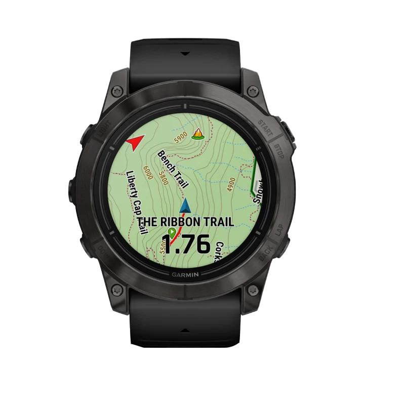 Garmin Epix Pro (Gen 2), edición zafiro de 51 mm, titanio DLC gris carbono con correa negra (010-02804-00)