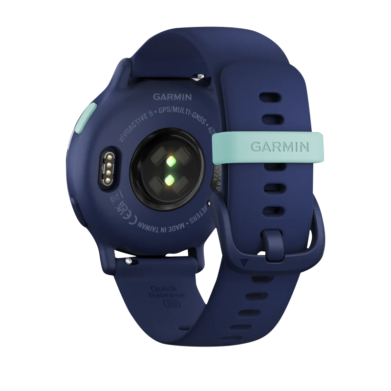 Garmin Vivoactive 5, Metallic Navy Aluminum Bezel with Navy Case and Silicone Band (010-02862-12)