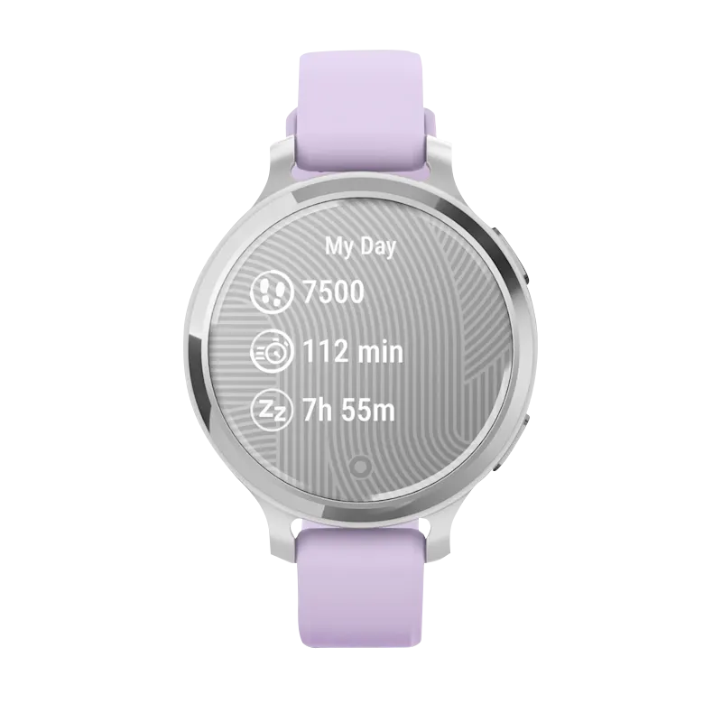 Garmin Lily 2 Active, Silver with Purple Jasmine Silicone Band (010-02891-01)