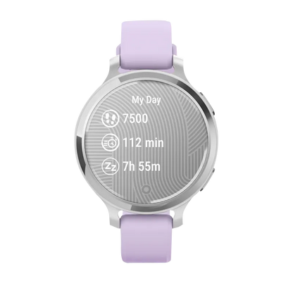 Garmin Lily 2 Active, Silver with Purple Jasmine Silicone Band (010-02891-01)
