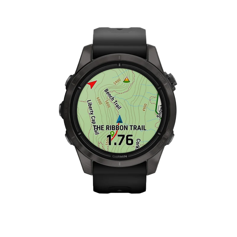 Garmin Epix Pro (Gen 2), edición zafiro de 42 mm, titanio DLC gris carbono con correa negra (010-02802-14)