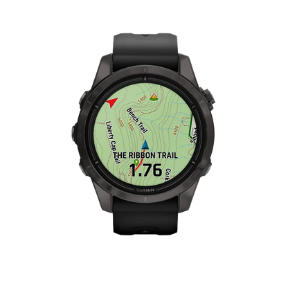 Garmin Epix Pro (Gen 2), edición zafiro de 42 mm, titanio DLC gris carbono con correa negra (010-02802-14)