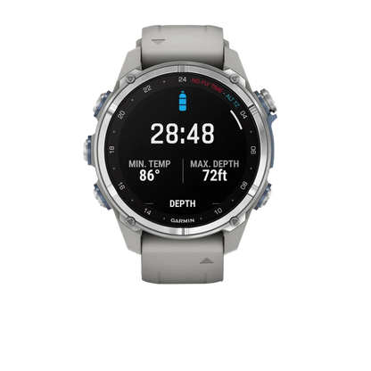 Garmin Descent Mk3, 43 mm Stainless Steel with Fog Gray Silicone Band (010-02753-03)