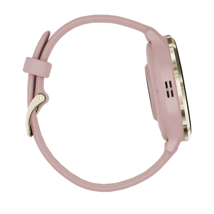 Garmin Venu 3S, 41 mm Soft Gold Stainless Steel Bezel with Dust Rose Case and Silicone Band (010-02785-03)