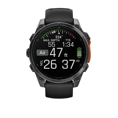 Garmin Fenix 8, 47 mm AMOLED, Slate Gray with Black Silicone Band (010-02904-00)
