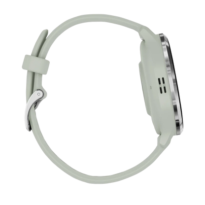Garmin Venu 3S, 41 mm Silver Stainless Steel Bezel with Sage Gray Case and Silicone Band (010-02785-01)