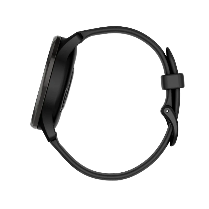 Garmin Vívomove Trend Slate Stainless Steel Bezel with Black Case and Silicone Band (Garmin Certified Refurbished)