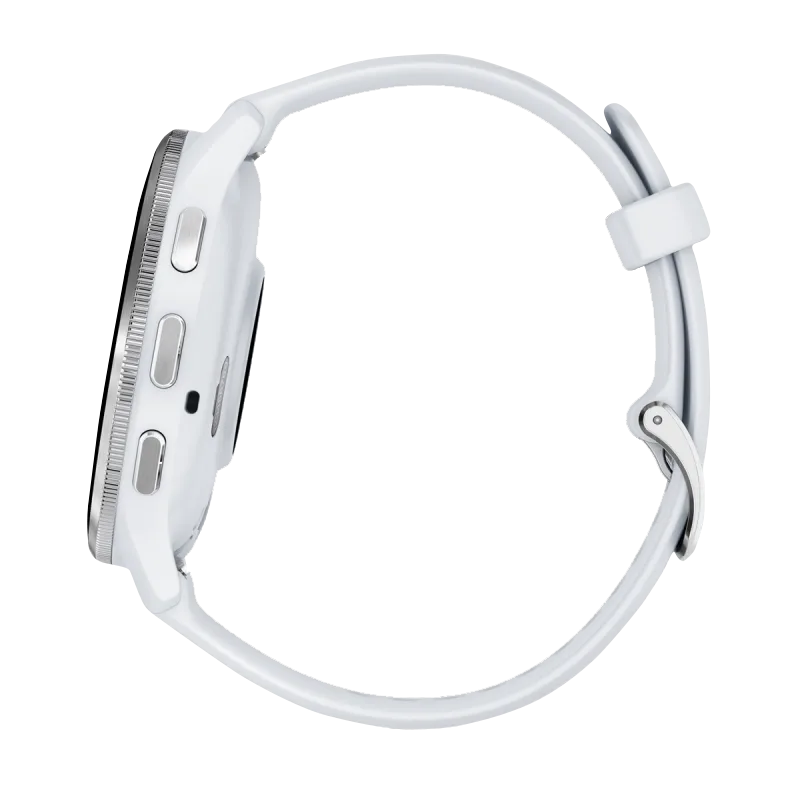 Garmin Venu 3, 45 mm Silver Stainless Steel Bezel with Whitestone Case and Silicone Band (010-02784-00)