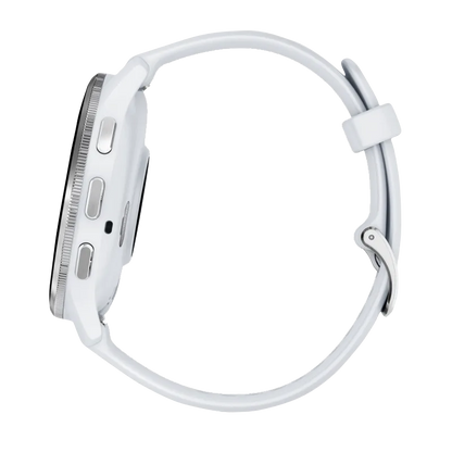 Garmin Venu 3, 45 mm Silver Stainless Steel Bezel with Whitestone Case and Silicone Band (010-02784-00)