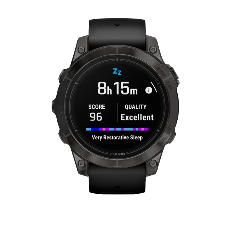 Garmin Epix Pro (Gen 2), 47 mm Edición Zafiro, titanio DLC gris carbono con correa negra (010-02803-10)