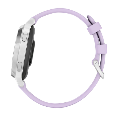 Garmin Lily 2 Active, Silver with Purple Jasmine Silicone Band (010-02891-01)