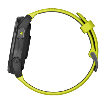 Garmin Forerunner 965, Carbon Gray DLC Titanium Bezel with Black Case and Amp Yellow/Black Silicone Band (010-02809-02)