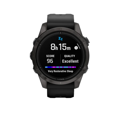Garmin Epix Pro (Gen 2), edición zafiro de 42 mm, titanio DLC gris carbono con correa negra (010-02802-14)