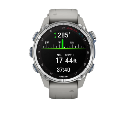 Garmin Descent Mk3, 43 mm Stainless Steel with Fog Gray Silicone Band (010-02753-03)