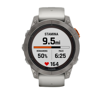 Garmin Fēnix 7 Pro Sapphire Solar, Titanium with Fog Gray/Ember Orange Band (010-02777-20)