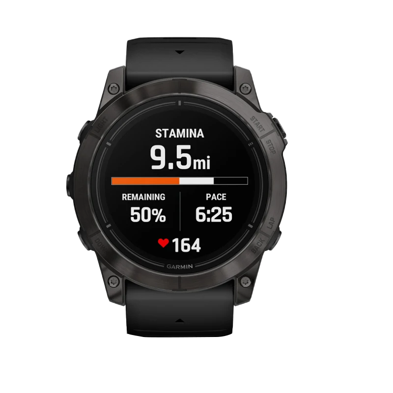Garmin Epix Pro (Gen 2), edición zafiro de 51 mm, titanio DLC gris carbono con correa negra (010-02804-00)