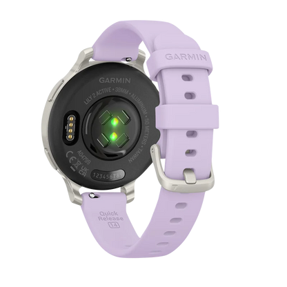 Garmin Lily 2 Active, Silver with Purple Jasmine Silicone Band (010-02891-01)