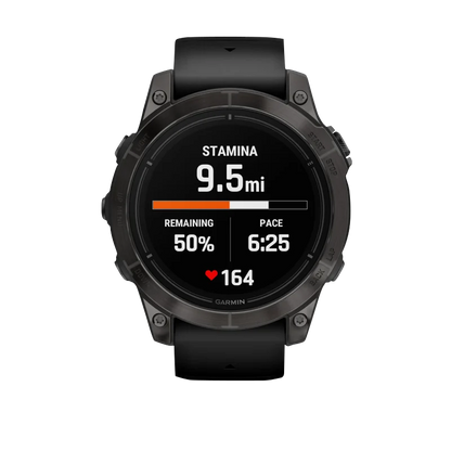 Garmin Epix Pro (Gen 2), 47 mm Edición Zafiro, titanio DLC gris carbono con correa negra (010-02803-10)