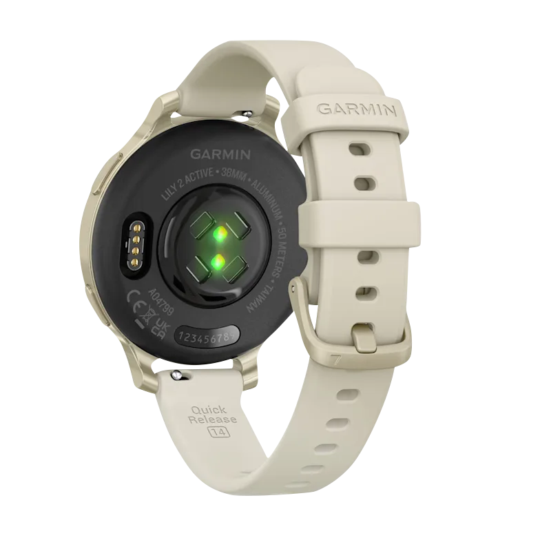 Garmin Lily 2 Active, Lunar Gold with Bone Silicone Band (010-02891-00)