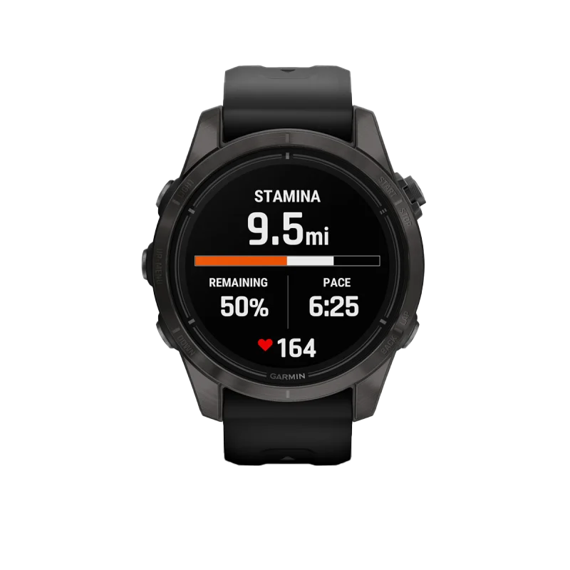 Garmin Epix Pro (Gen 2), edición zafiro de 42 mm, titanio DLC gris carbono con correa negra (010-02802-14)