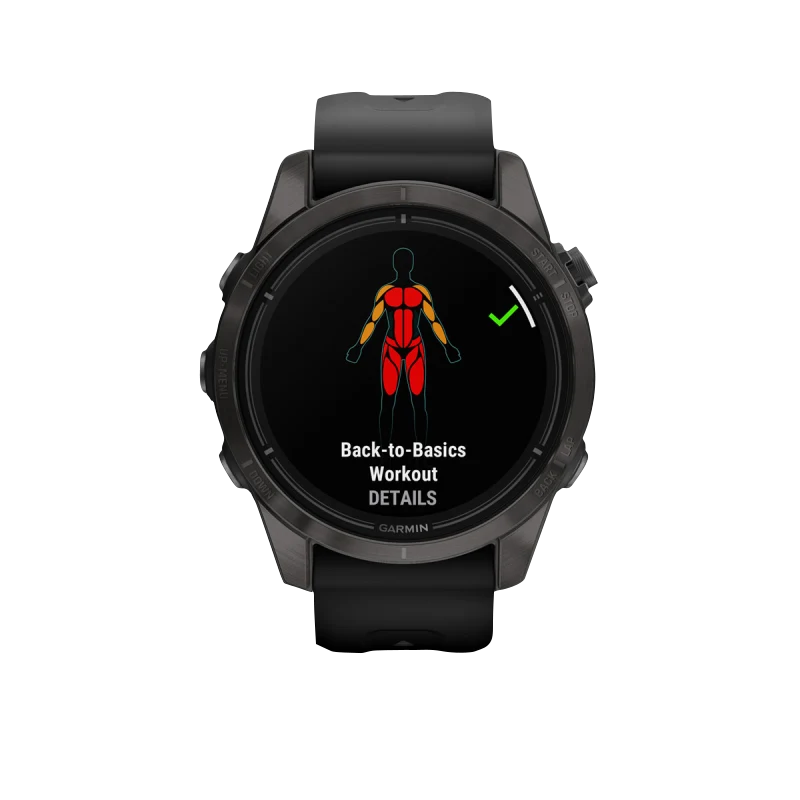 Garmin Epix Pro (Gen 2), edición zafiro de 42 mm, titanio DLC gris carbono con correa negra (010-02802-14)
