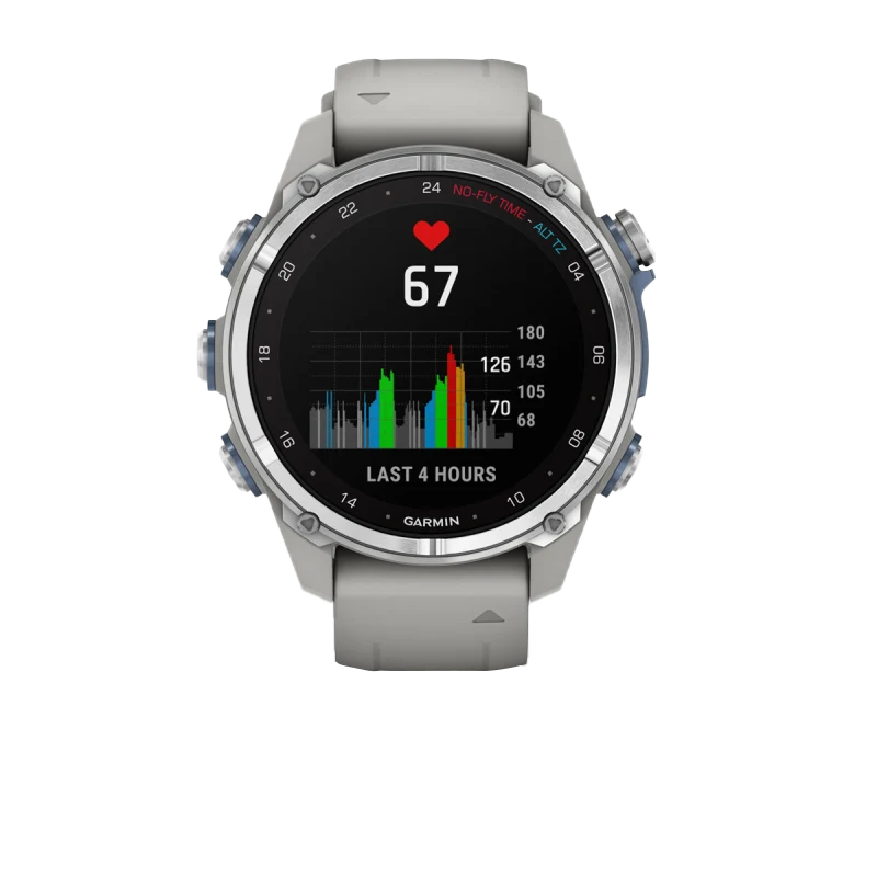 Garmin Descent Mk3, 43 mm Stainless Steel with Fog Gray Silicone Band (010-02753-03)
