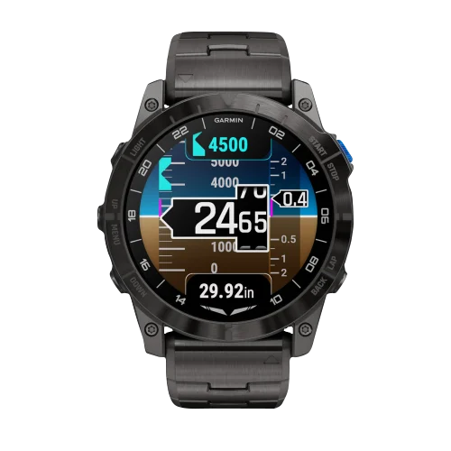 Garmin D2 Mach 1 Pro, reloj inteligente Aviator de 51 mm con pulsera de titanio ventilada (010-02804-80)