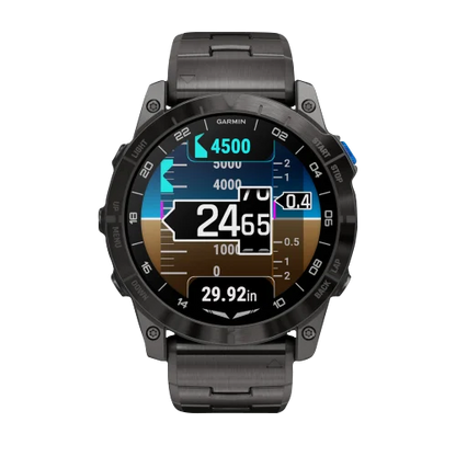 Garmin D2 Mach 1 Pro, reloj inteligente Aviator de 51 mm con pulsera de titanio ventilada (010-02804-80)