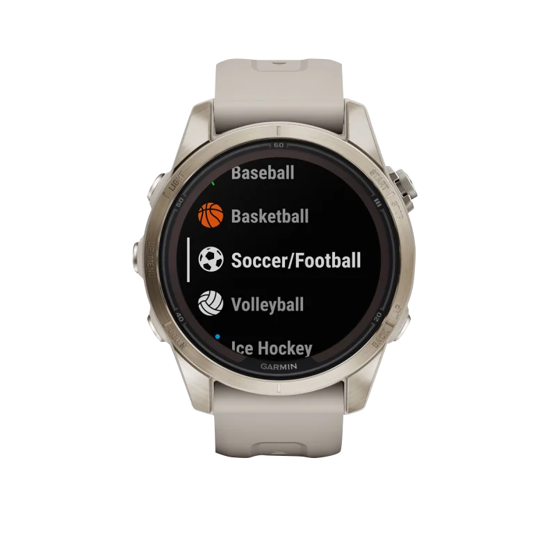 Garmin Fenix 7S Pro Sapphire Solar, Soft Gold with Light Sand Band (010-02776-14)