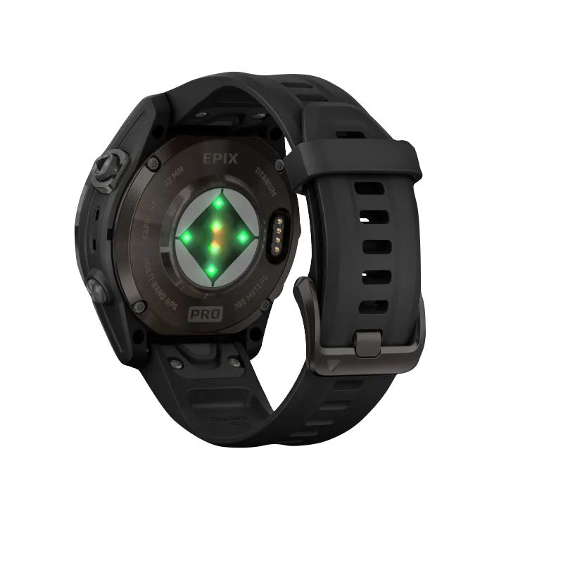 Garmin Epix Pro (Gen 2), edición zafiro de 42 mm, titanio DLC gris carbono con correa negra (010-02802-14)