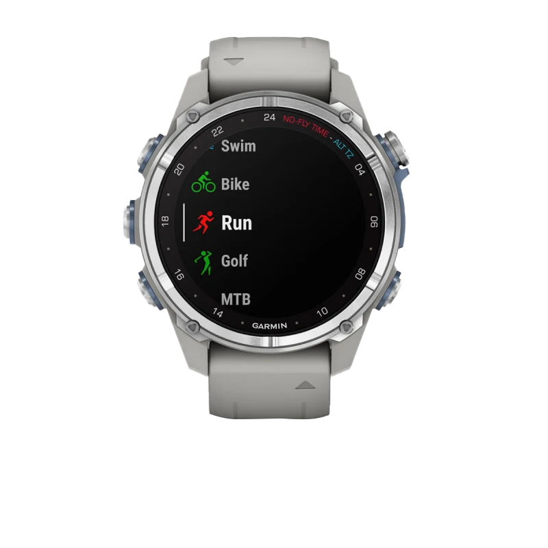 Garmin Descent Mk3, 43 mm Stainless Steel with Fog Gray Silicone Band (010-02753-03)