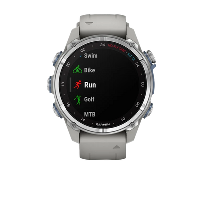 Garmin Descent Mk3, 43 mm Stainless Steel with Fog Gray Silicone Band (010-02753-03)
