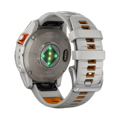 Garmin Fēnix 7 Pro Sapphire Solar, Titanium with Fog Gray/Ember Orange Band (010-02777-20)