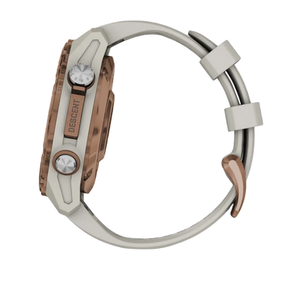 Garmin Descent Mk3i, 43 mm, titanio PVD bronce con correa de silicona gris francesa y transceptor Descent T2
