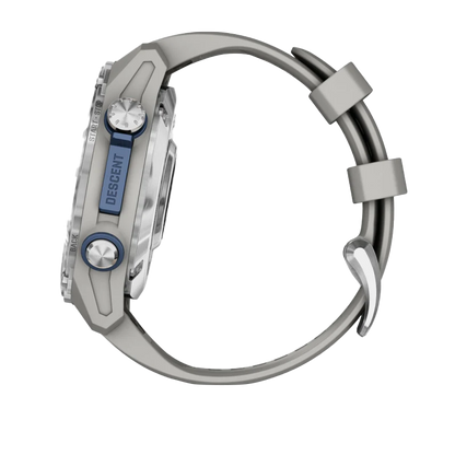 Garmin Descent Mk3, 43 mm Stainless Steel with Fog Gray Silicone Band (010-02753-03)