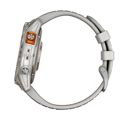 Garmin Fēnix 7 Pro Sapphire Solar, Titanium with Fog Gray/Ember Orange Band (010-02777-20)
