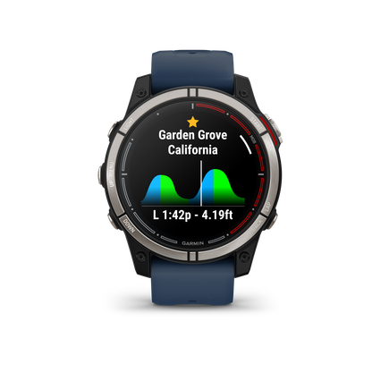 Garmin Quatix 7X Solar marine GPS smartwatch, blue band, certified refurbished.