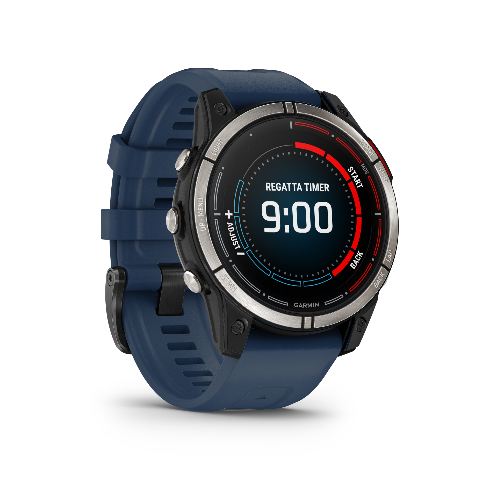 Garmin Quatix 7X Solar marine GPS smartwatch with blue strap, certified refurbished.