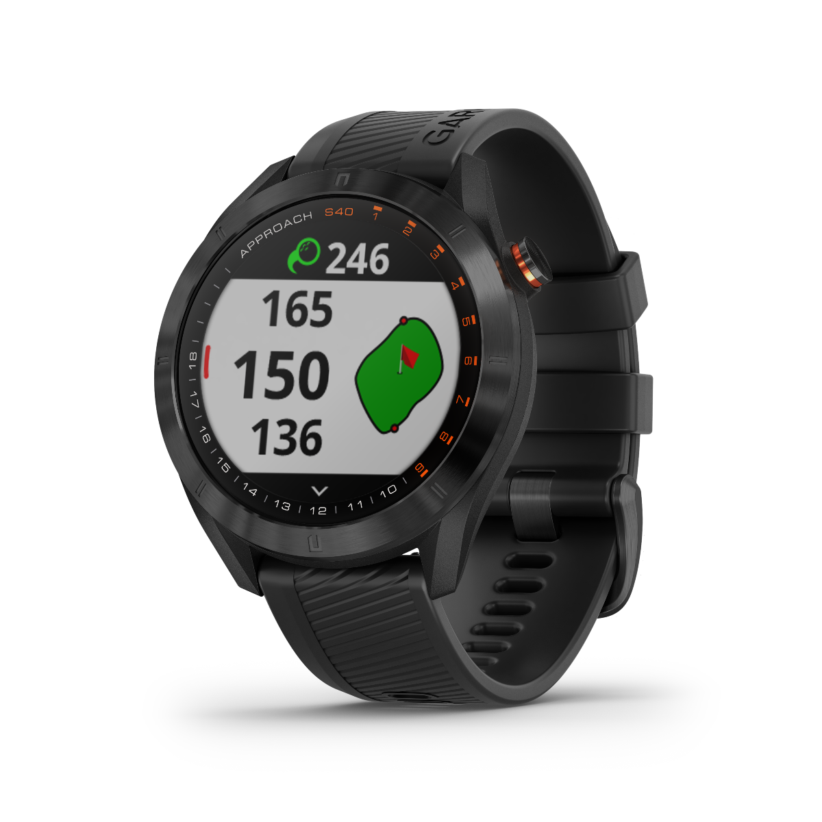 Garmin Approach S40, Black, Golf GPS Smartwatch & Rangefinder (Garmin Certified Refurbished)