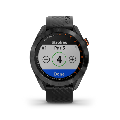 Garmin Approach S40, Black, Golf GPS Smartwatch & Rangefinder (Garmin Certified Refurbished)
