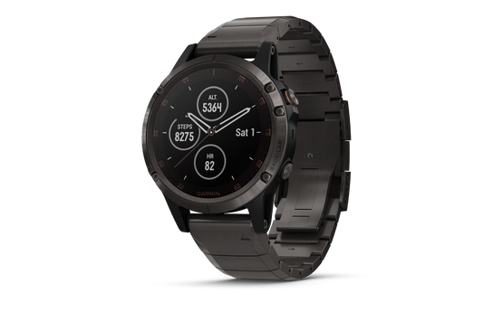 Garmin Fenix 5 Plus Sapphire Black w/ Black Band (010-01988-00) by Garmin