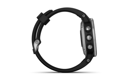 Garmin Fenix 5S Plus, Silver with Black Band (010-01987-20)