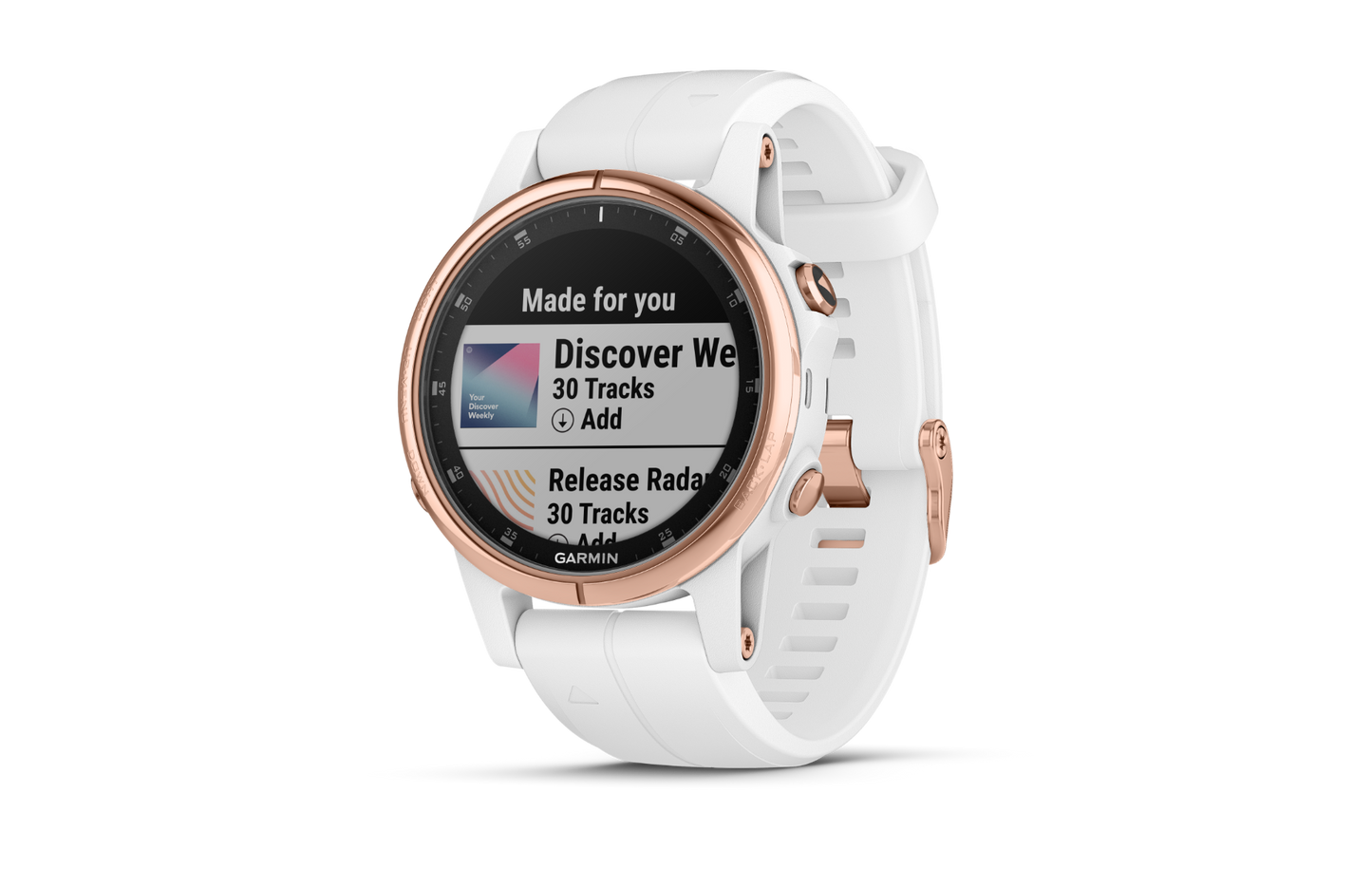 Garmin Fenix 5S Plus Sapphire Rose Goldtone w/ Carrara White Band (010-01987-06)