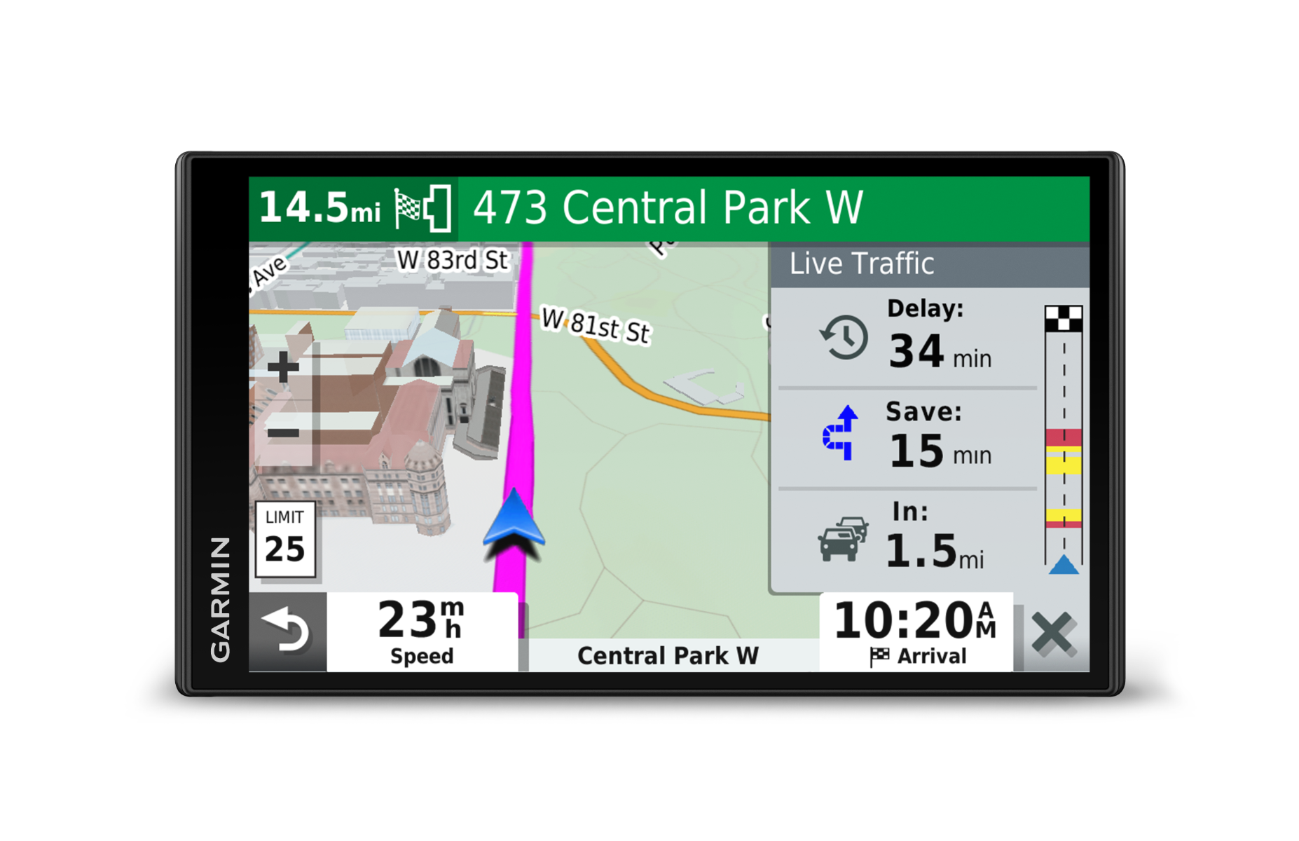 Garmin DriveSmart 65 & Traffic, Smart 6-inch GPS Navigator for Automobiles (010-02038-02)