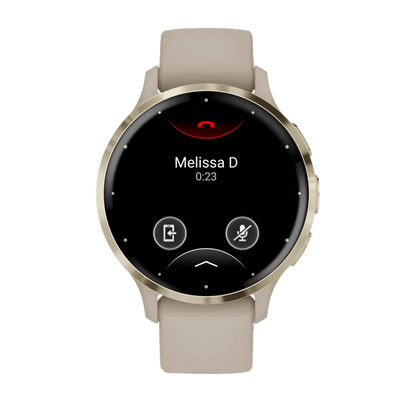 Garmin Venu 3S, 41 mm Soft Gold Stainless Steel Bezel with French Gray Case and Silicone Band (010-02785-02)