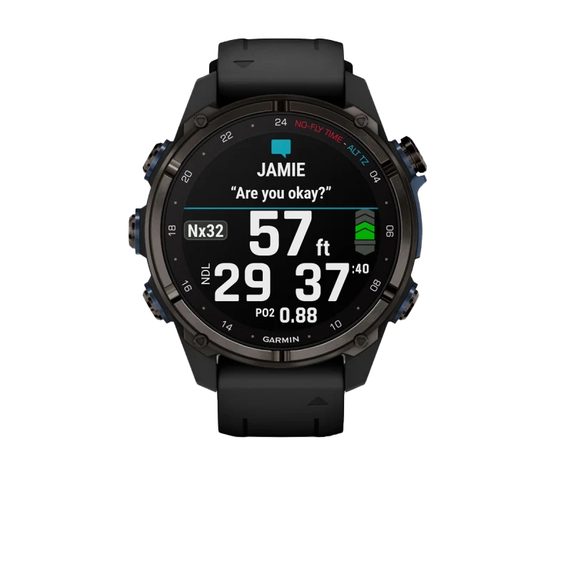 Garmin Descent Mk3i, 43 mm Carbon Gray DLC Titanium with Black Silicone Band (010-02753-10)