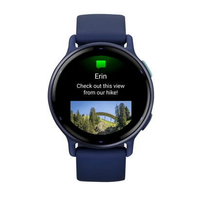 Garmin Vivoactive 5, Metallic Navy Aluminum Bezel with Navy Case and Silicone Band (010-02862-12)