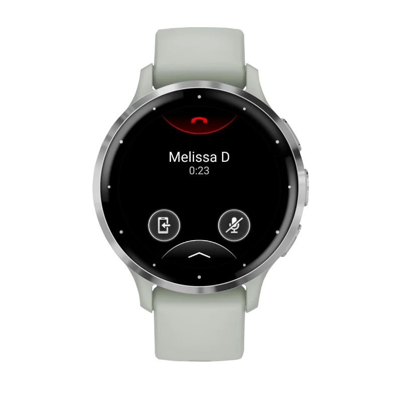 Garmin Venu 3S, 41 mm Silver Stainless Steel Bezel with Sage Gray Case and Silicone Band (010-02785-01)