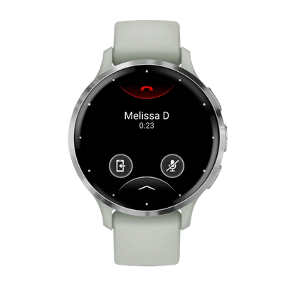 Garmin Venu 3S, 41 mm Silver Stainless Steel Bezel with Sage Gray Case and Silicone Band (010-02785-01)