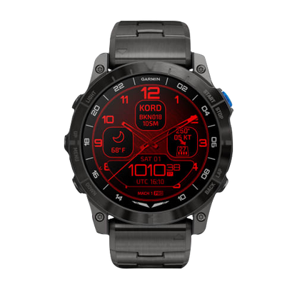 Garmin D2 Mach 1 Pro, reloj inteligente Aviator de 51 mm con pulsera de titanio ventilada (010-02804-80)